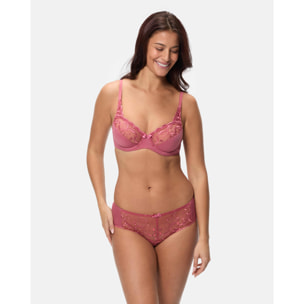 Braga midi de microfibra y bordados con transparencia