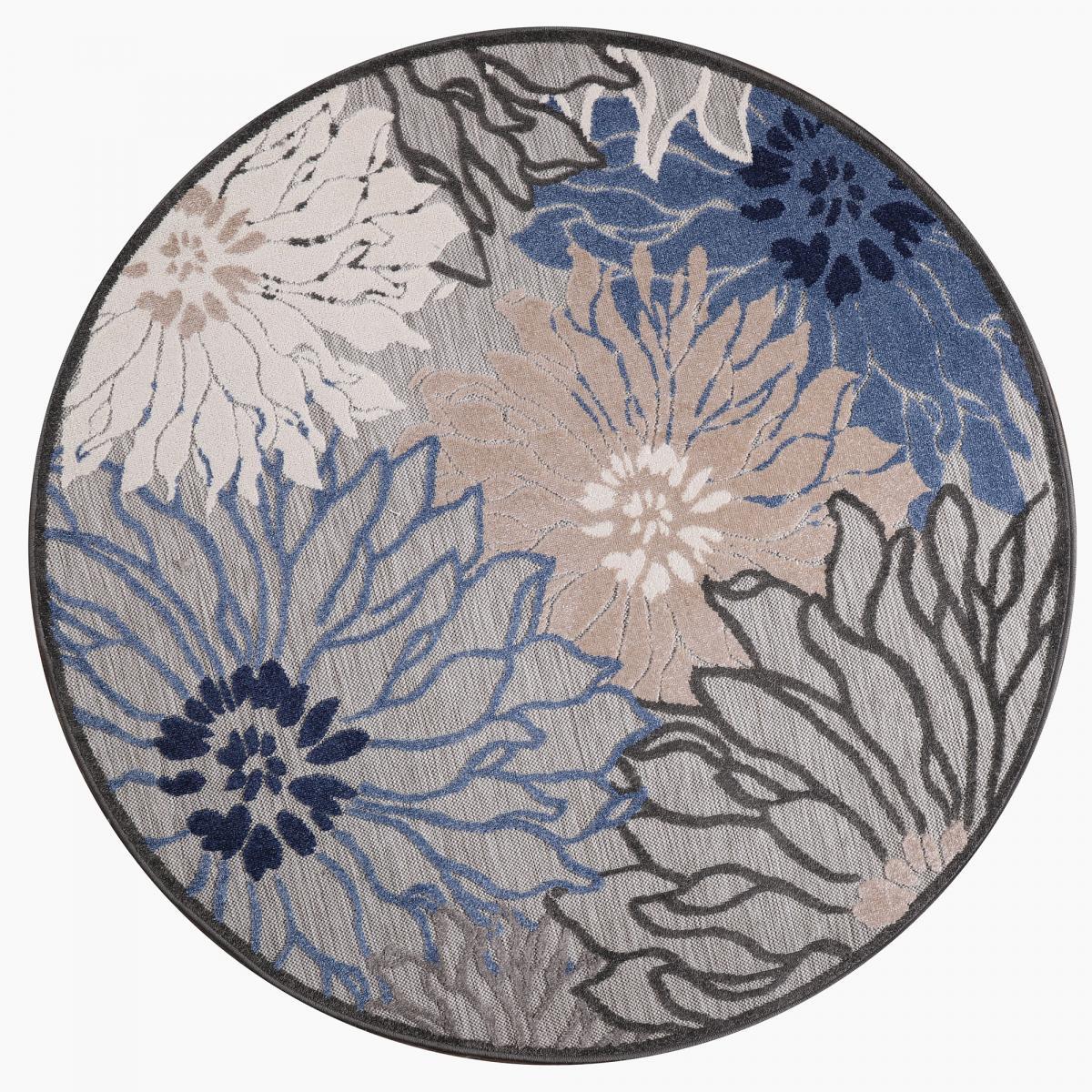 Tapis extérieur tissé kilim rond MEKO