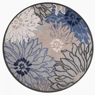 Tapis extérieur tissé kilim rond MEKO