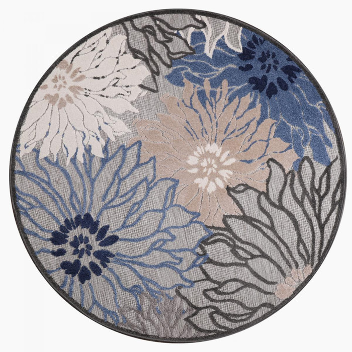 Tapis extérieur tissé kilim rond MEKO