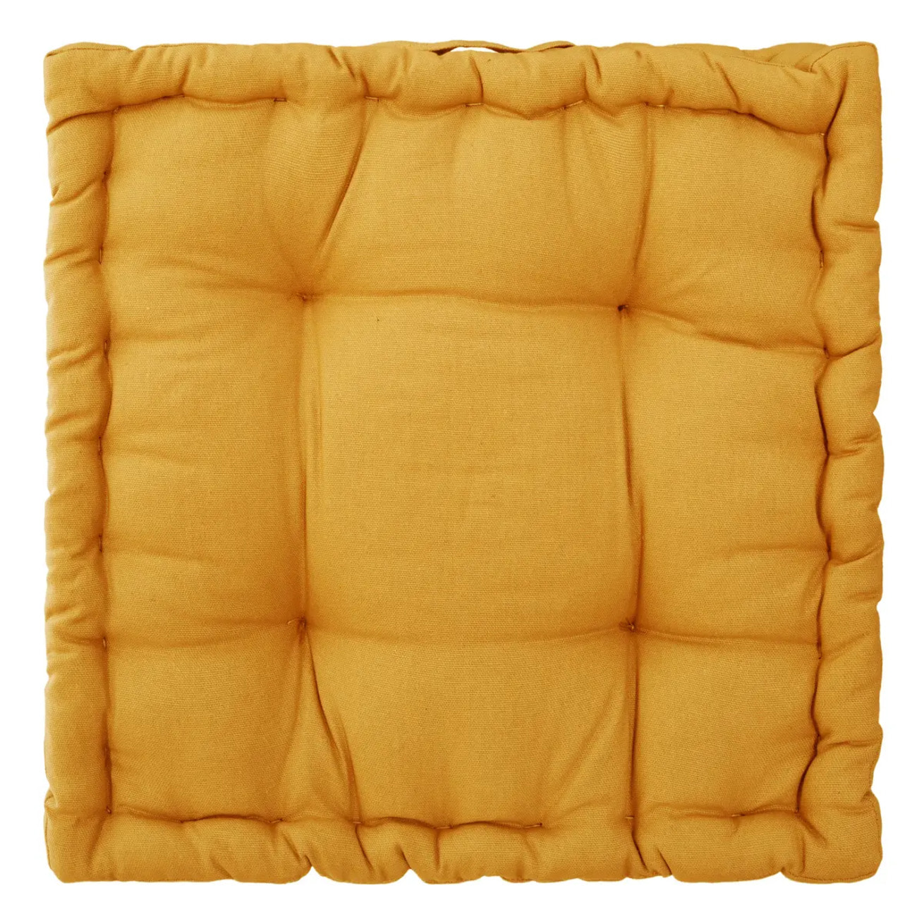 Coussin de sol "Otto" - coton - jaune moutarde 40x40 cm