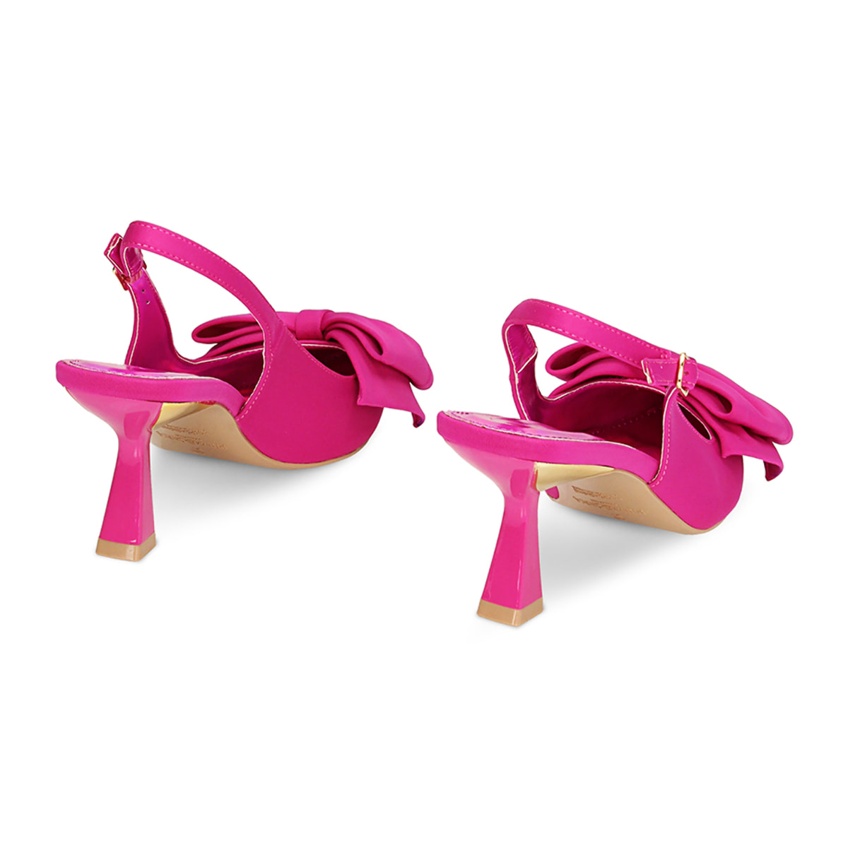Zapatos de tacón descubierto fucsia