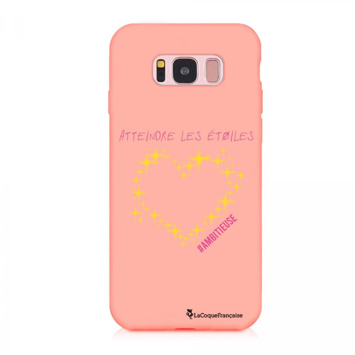 Coque Samsung Galaxy S8 Silicone Liquide Douce rose pâle Atteindre les étoiles La Coque Francaise.