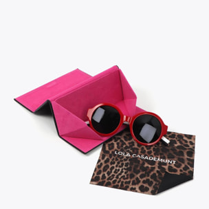 Occhiali Rotondi Combinati Rossi