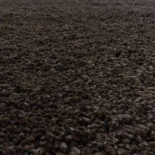 Tapis longs poils shaggy tissé motif uni TENI