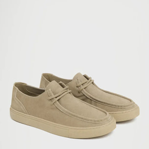Zapato wallaby Marlon color arena de serraje con logo Polo Club
