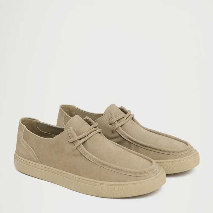 Zapato wallaby Marlon color arena de serraje con logo Polo Club