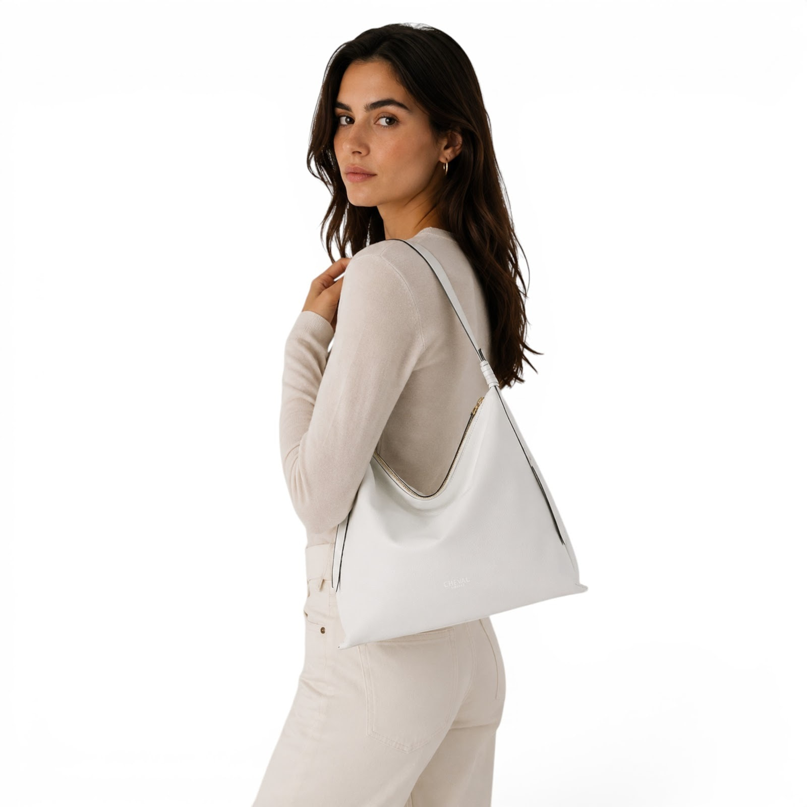Borsa a spalla Cheval Firenze Laila A/S Bianco