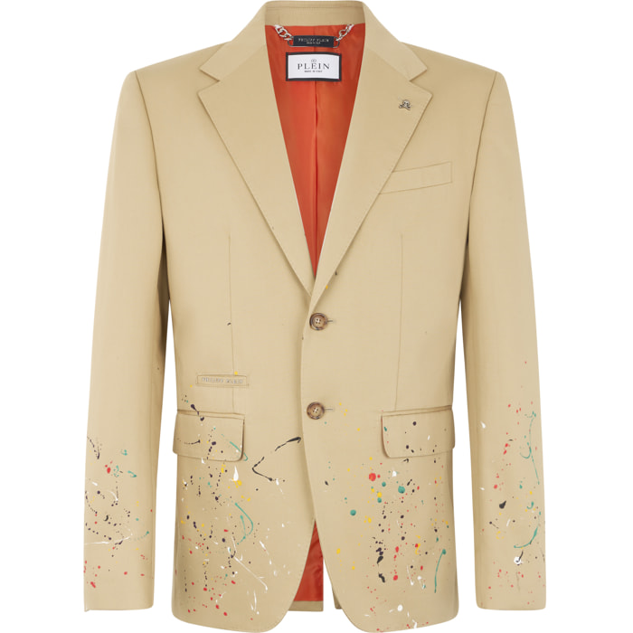 PHILIPP PLEIN Blazer Gigolo Fit Paint Splash Painted