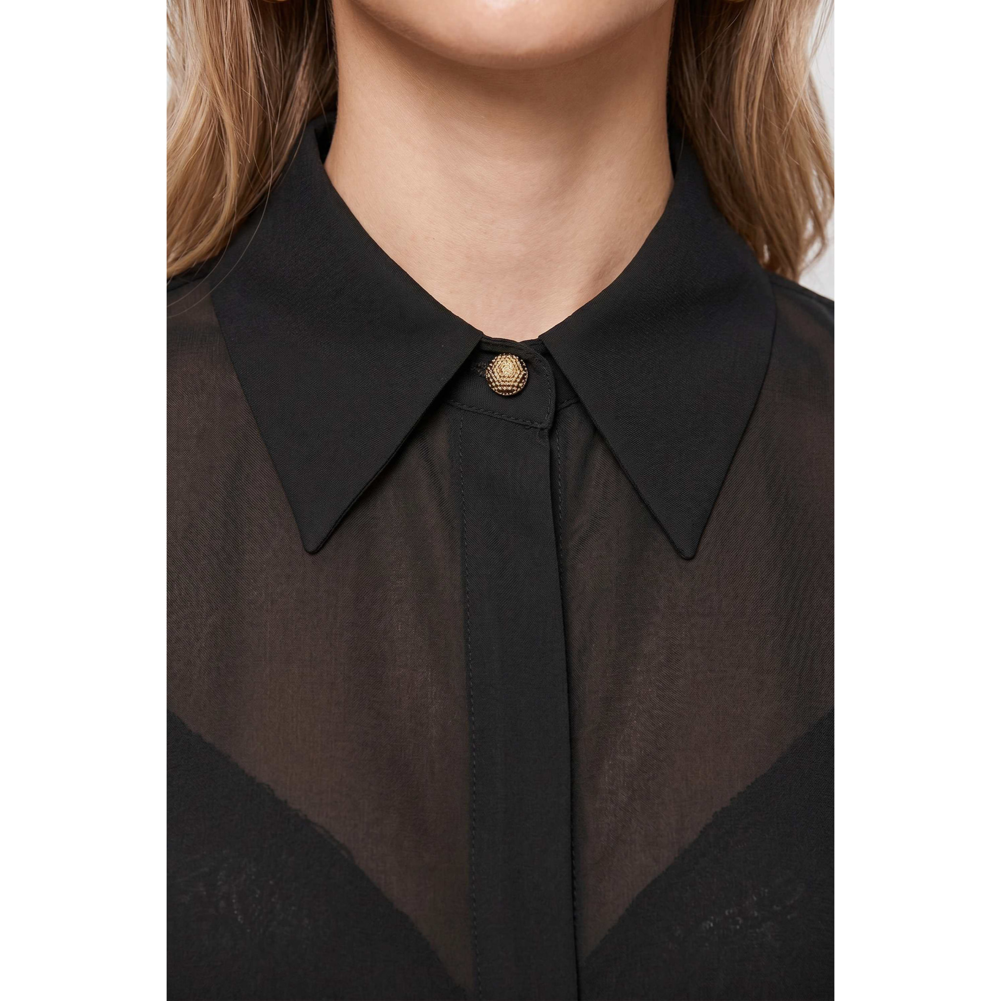 Kocca - Blusa semitrasparente in viscosa con maniche svasate Donna