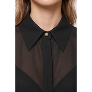 Kocca - Blusa semitrasparente in viscosa con maniche svasate Donna