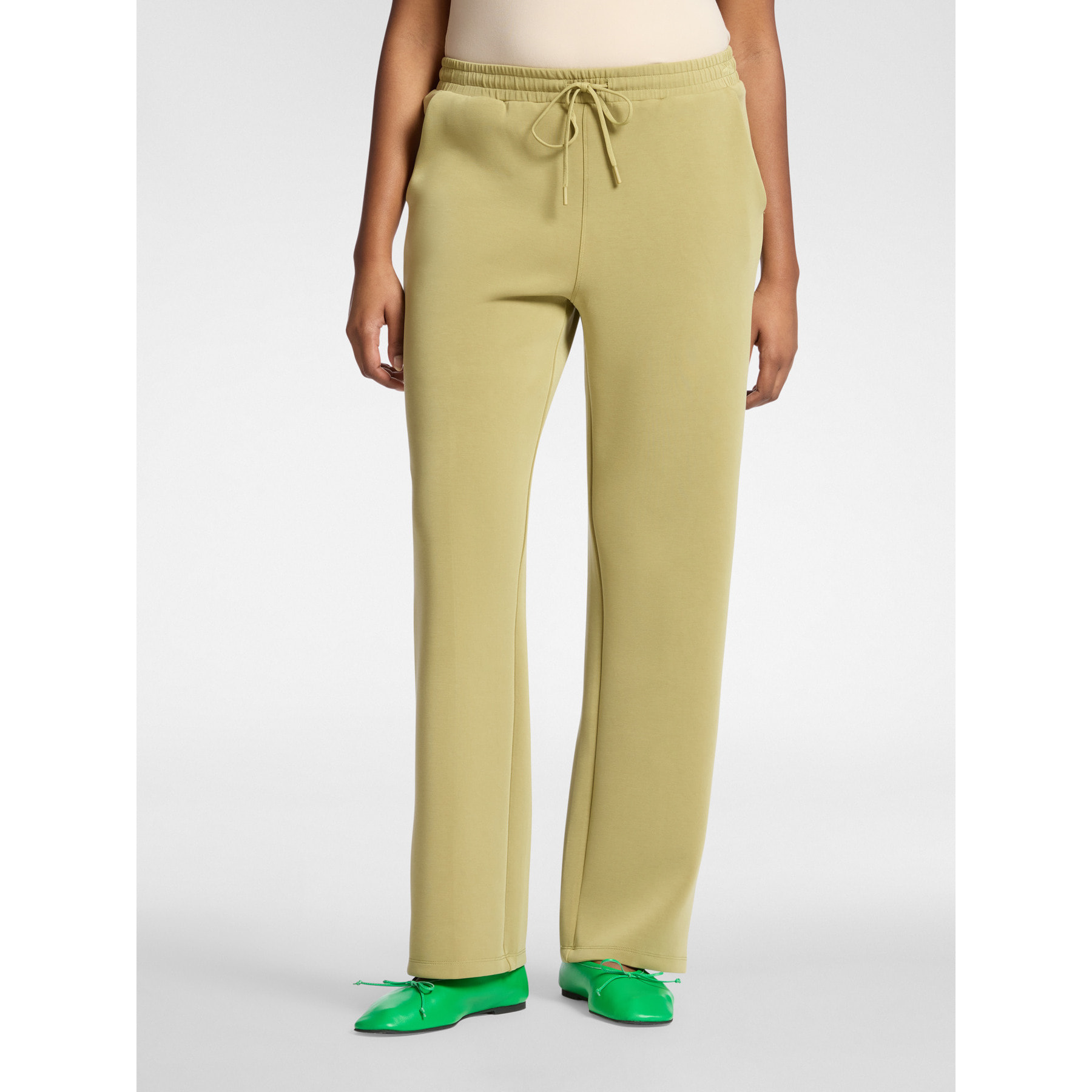 Elena Mirò - Pantalones palazzo en scuba - Verde claro