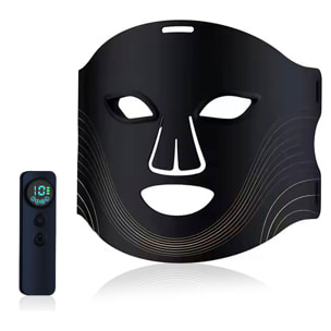 Maschera facciale per trattamento con luce LED con 7 colori e 3 livelli di intensità luminosa.
