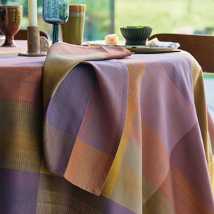 Serviette pur coton motif jacquard violet Mille ecossais velvet