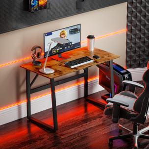 Escritorio Estilo Industrial, 120x60x76 cm, Mesa de Escritorio, Mesa de Ordenador con Marco de Acero, Fácil de Montar, para Casa, Oficina, Dormitorio, Estudio, Marrón Rústico