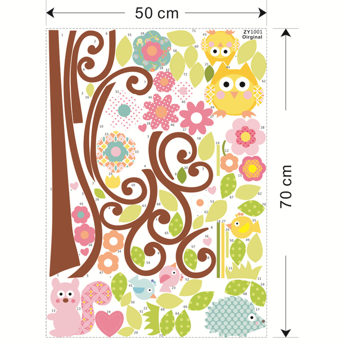 Stickers Muraux décoration adhésifs hiboux et oiseux sur un arbre