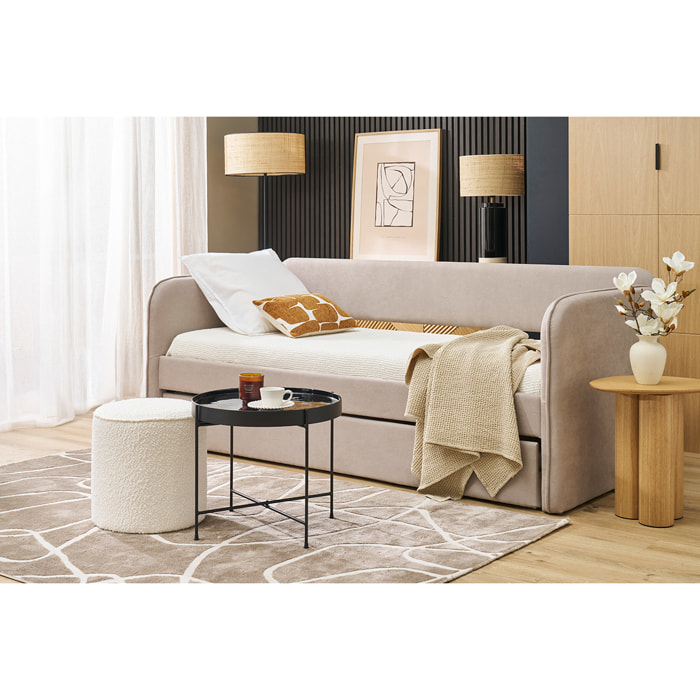 Tapis rectangulaire taupe à motifs line art 160 x 230 cm APOLLINE