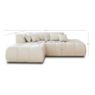 Caracas - canapé modulable d'angle gauche - 4 places - en tissu - Beige