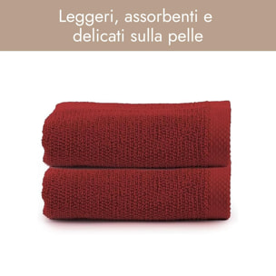 INTRECCI HOME Set Bagno 2 Asciugamani Ospite, in Puro Cotone 500 g,Morbidezza Extra, Assorbenza Superiore, Elegante e Durevole