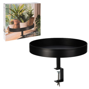 Bandeja redonda de metal pintado en negro - ø 36cm, profundidad 5cm - con tornillo de sujeción