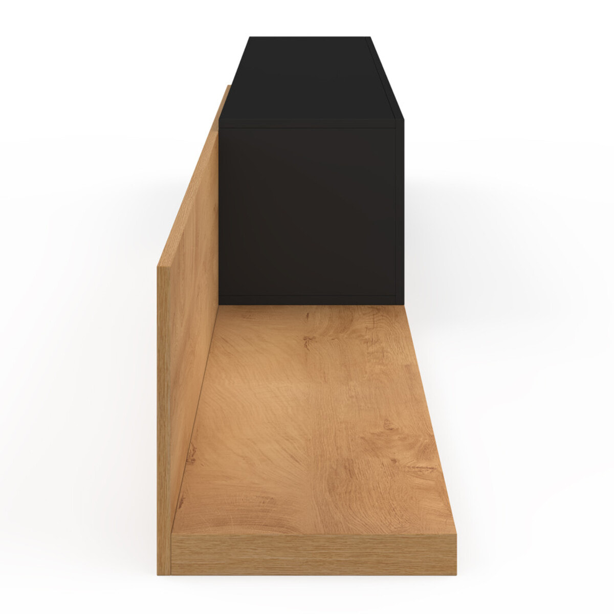 Meuble TV extensible Movena bois et noir L215-360cm