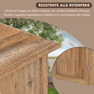 Outsunny Casetta da Giardino in Legno a 2 Ante con Maniglie in Stile Country, 77x55x72 cm, Marrone