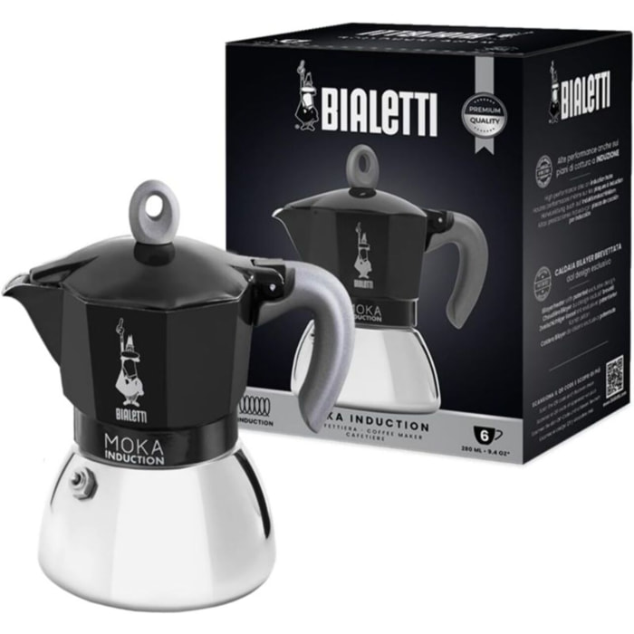 Cafetière italienne BIALETTI Moka induction 6 tasses black