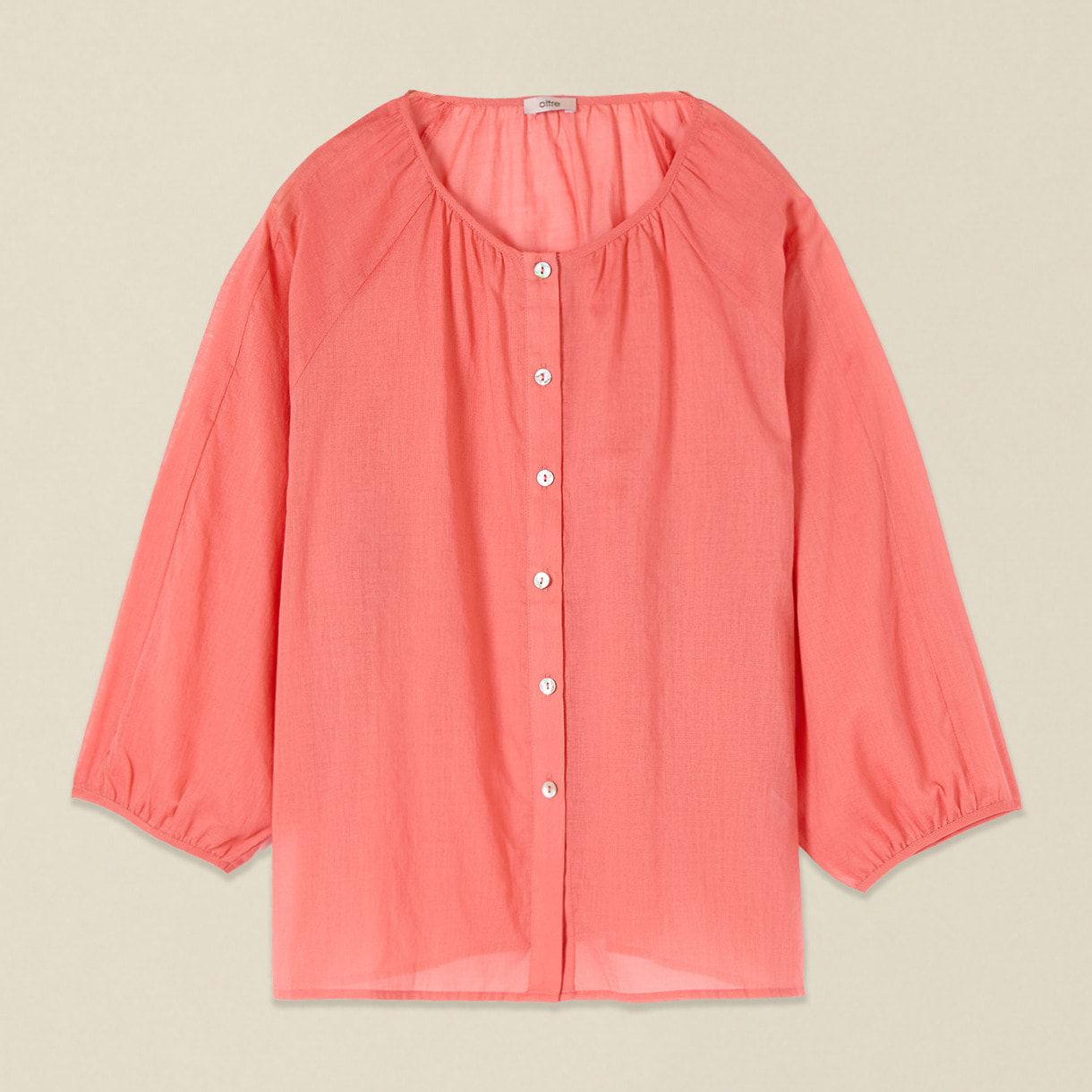 Oltre - Blusa in mussola di cotone - Arancione
