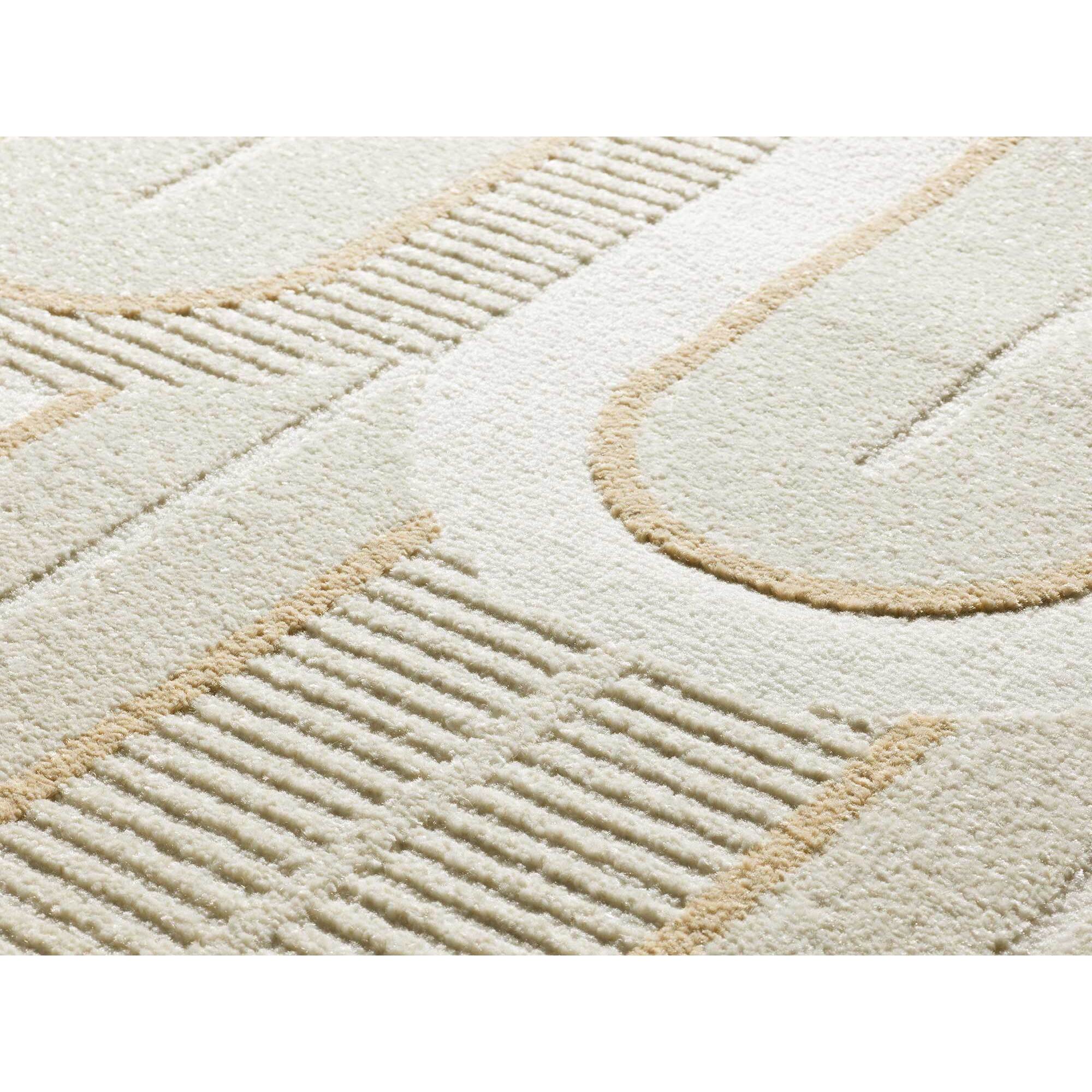 FLORA Alfombra geométrica con relieve en tonos beige, varias medidas disponibles