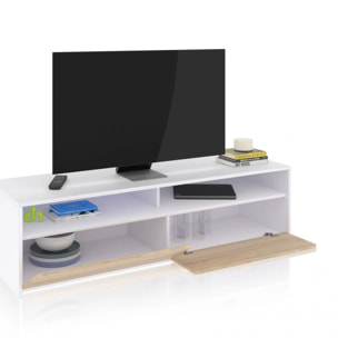 Mueble TV Elba 2 puertas Blanco Artik (Blanco Mate) - Roble Canadian