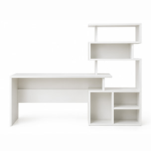 Bureau 190 cm avec étagères de rangement blanc ROPA
