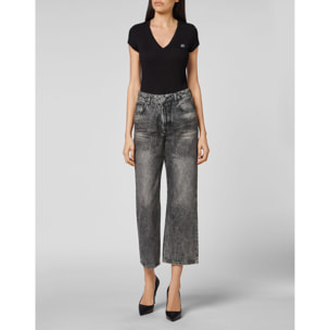 PHILIPP PLEIN Pantaloni in denim vestibilità loose ICONIC PLEIN