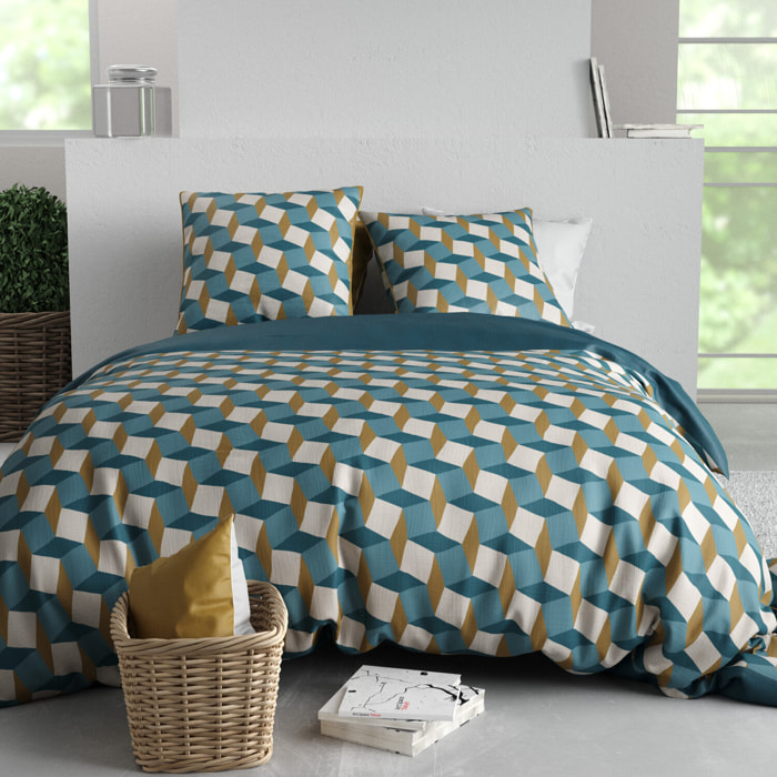Parure housse de couette 3pcs 100% coton 57 fils polo