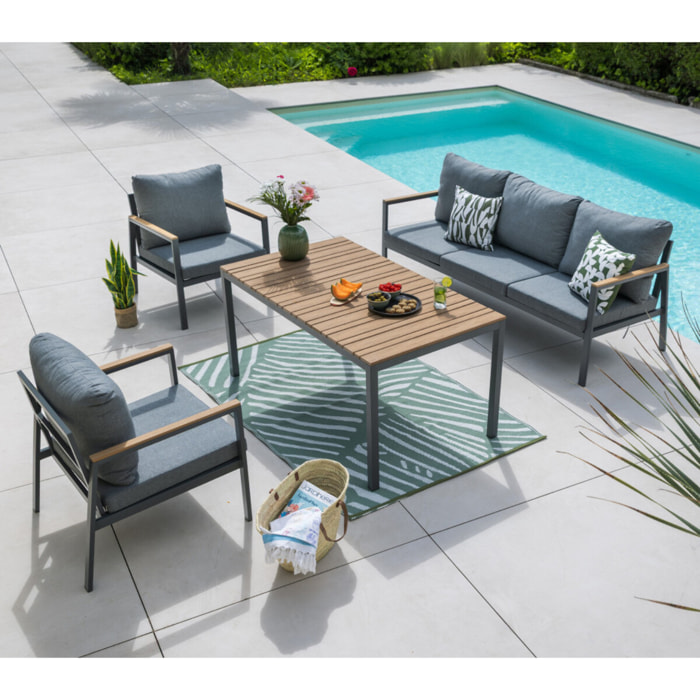 Salon de jardin haut en acier - 5 places - ETRETAT