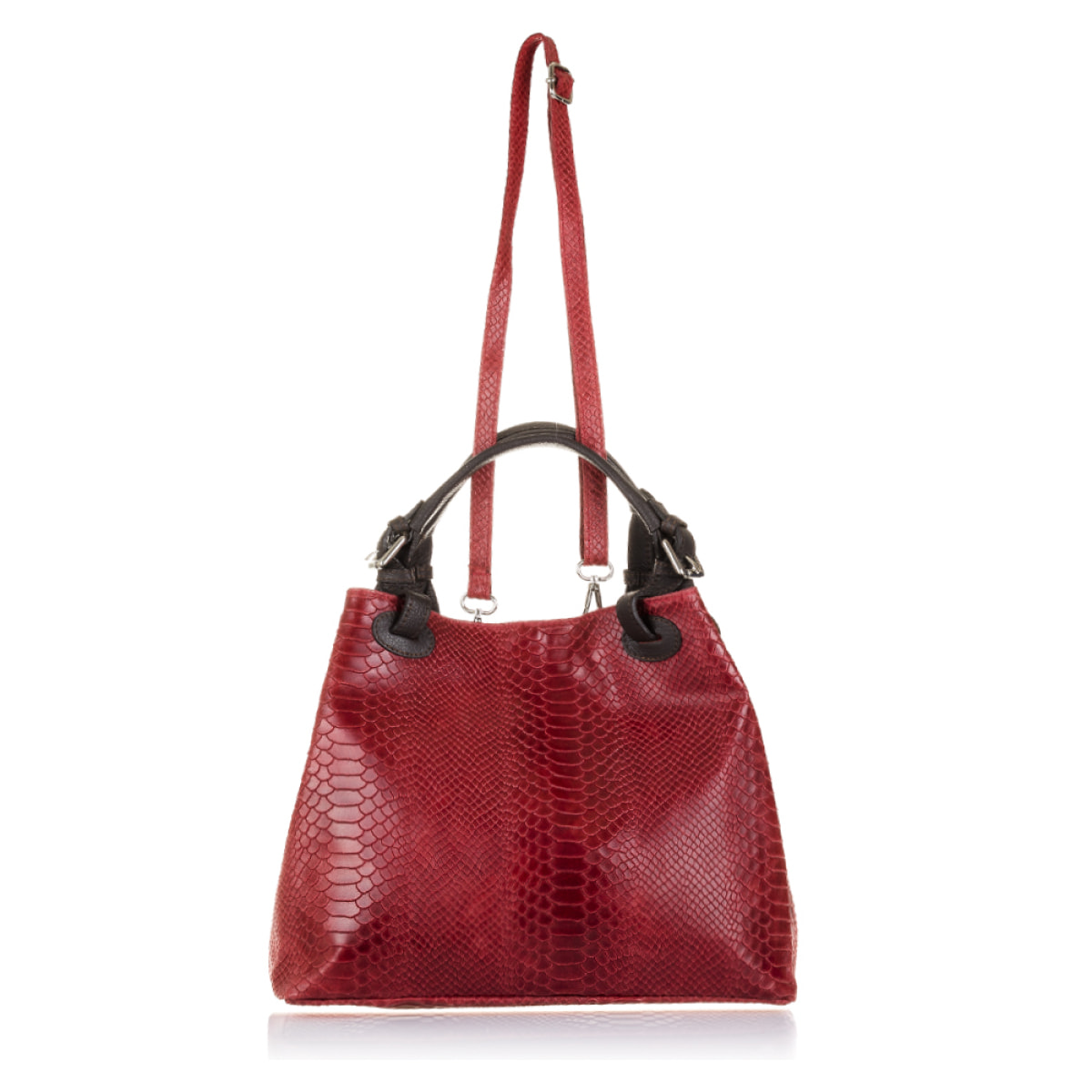 Emanuela Bolso tote Mujer.Piel auténtica Gamuza Grabado Serpiente