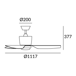 FORLIGHT Ventilador IP20 Vera LED 15W Blanco Cálido - 3000K Marrón Cobrizo Marrón