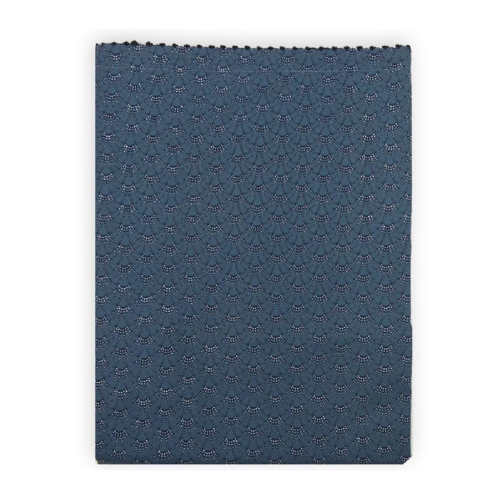 Drap plat percale de coton imprimé bleu gris Osaka givre