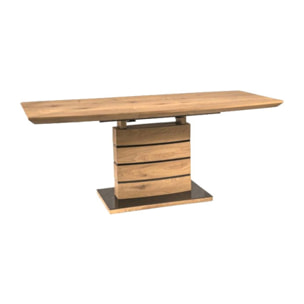 Table de repas extensible 140/180 cm pied centrale - 3 coloris - LEONAR