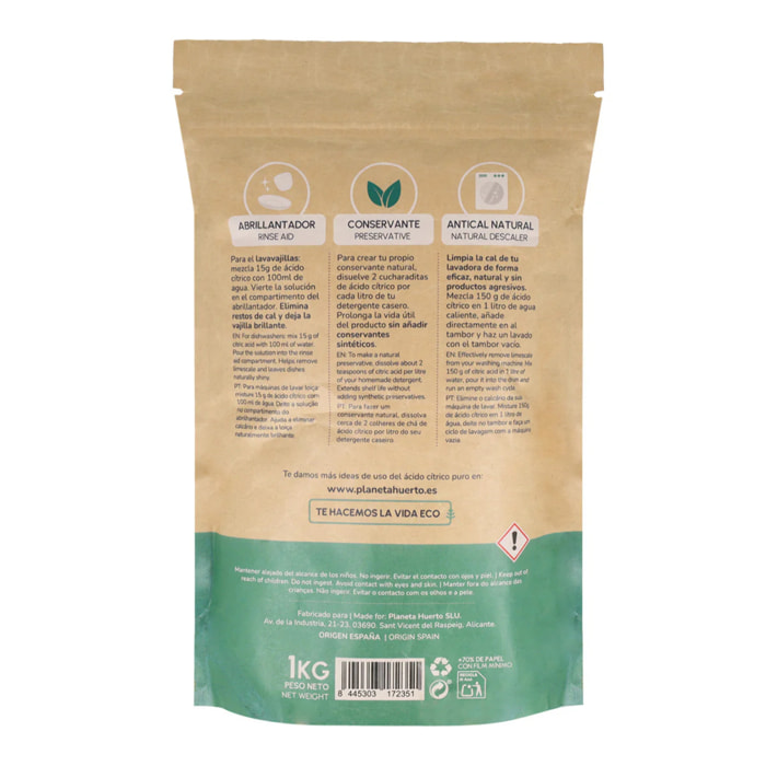 Ácido cítrico Planeta Huerto 1 Kg
