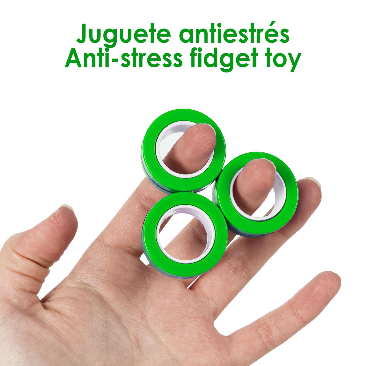 Magnetic Fidget Rings, anillos magnéticos multicolor. Juguete antiestrés, ansiedad, concentración.