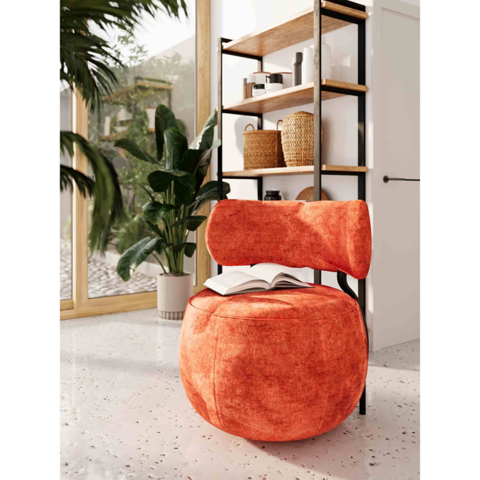 Fauteuil rond en velours