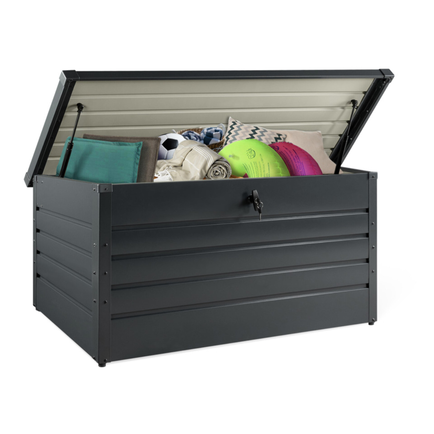 Coffre de jardin métal gris 870L