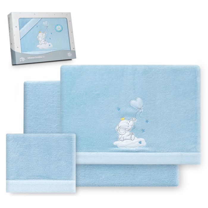 Juego de Sábanas de Coche Coralina Elefante Globo Corazón