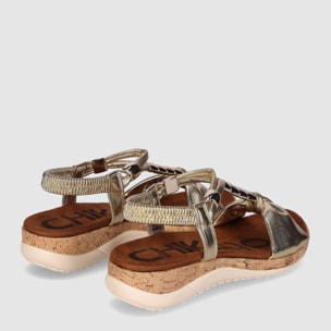 Sandalias - Oro - Tacón: Bajo