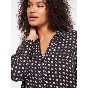 Fiorella Rubino - Camisa estampada de viscosa ECOVERO™ - Negro