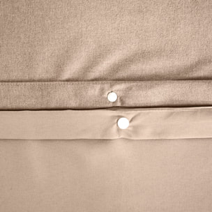 Parure de lit 3 pièces sensation flanelle - Beige