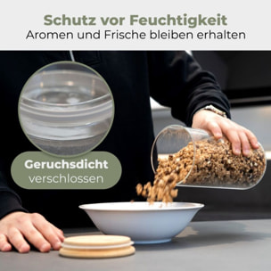 Set 4 bocaux et couvercle en verre de haute qualité Classbach C-VD4028