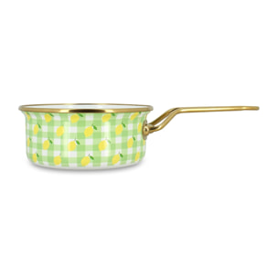 Casserole 18cm en acier émaillé avec motif citron - tous feux VICHY