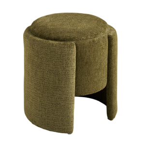 Joe - pouf avec rangement en velours texturé - Vert