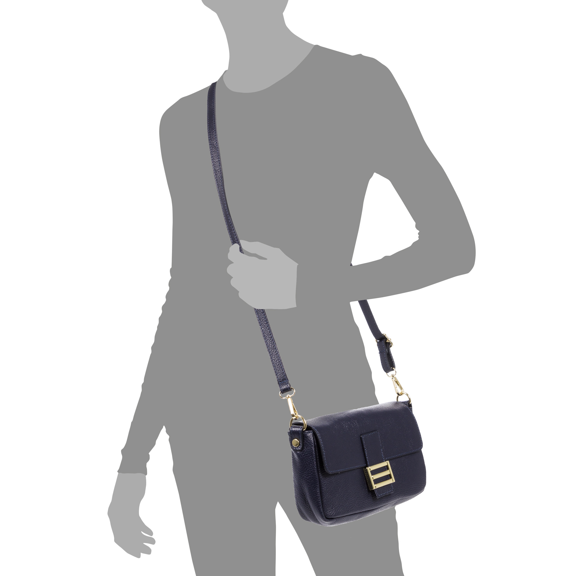 Alluvioni bolso de mano y bolso bandolera mujer. Piel auténtica acabado Dollaro.